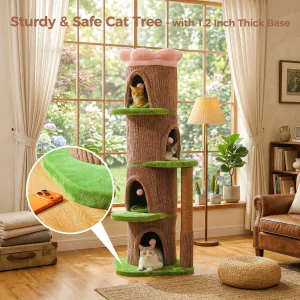Large Cat Tree Scratching Post Tower - Thumbnail Image 2