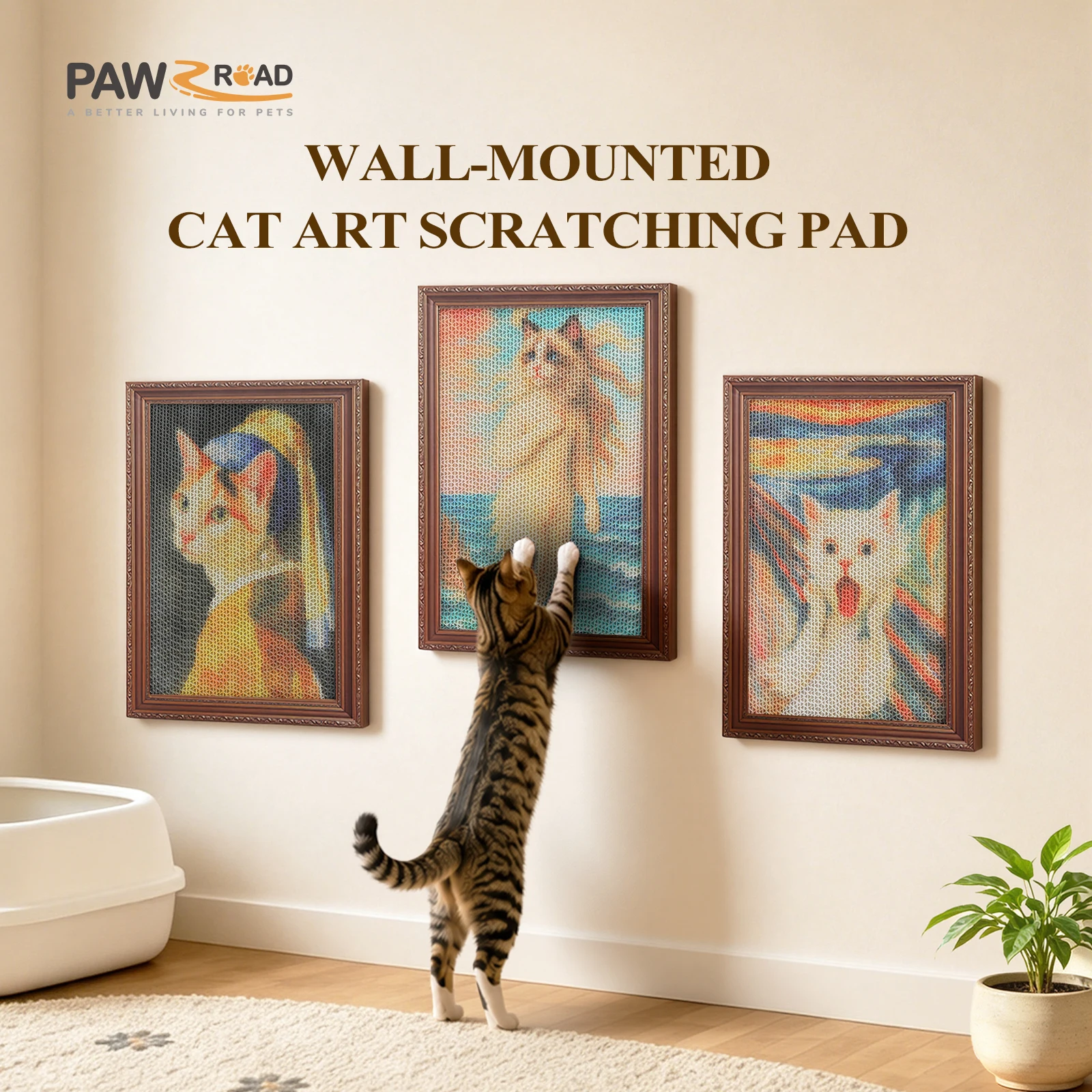 3 Cat Wall Scratcher Board - Image 1