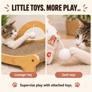 Zoe Cat Scratcher Lounger With Crinkle Tunnel - Thumbnail Image 4