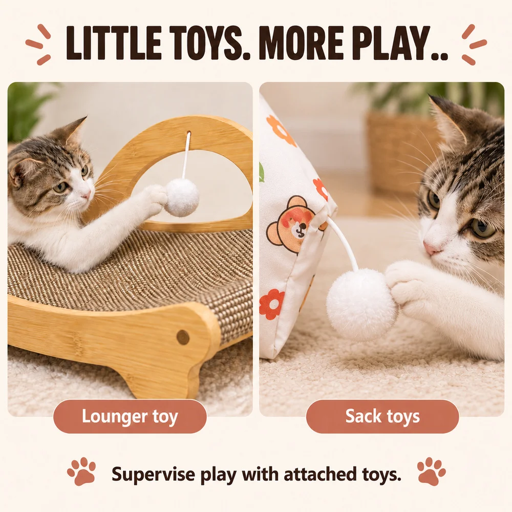 Zoe Cat Scratcher Lounger With Crinkle Tunnel - Image 4