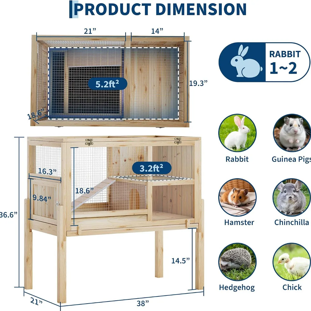 Guinea Pig Cage Bunny Hamster Habitat - Image 3