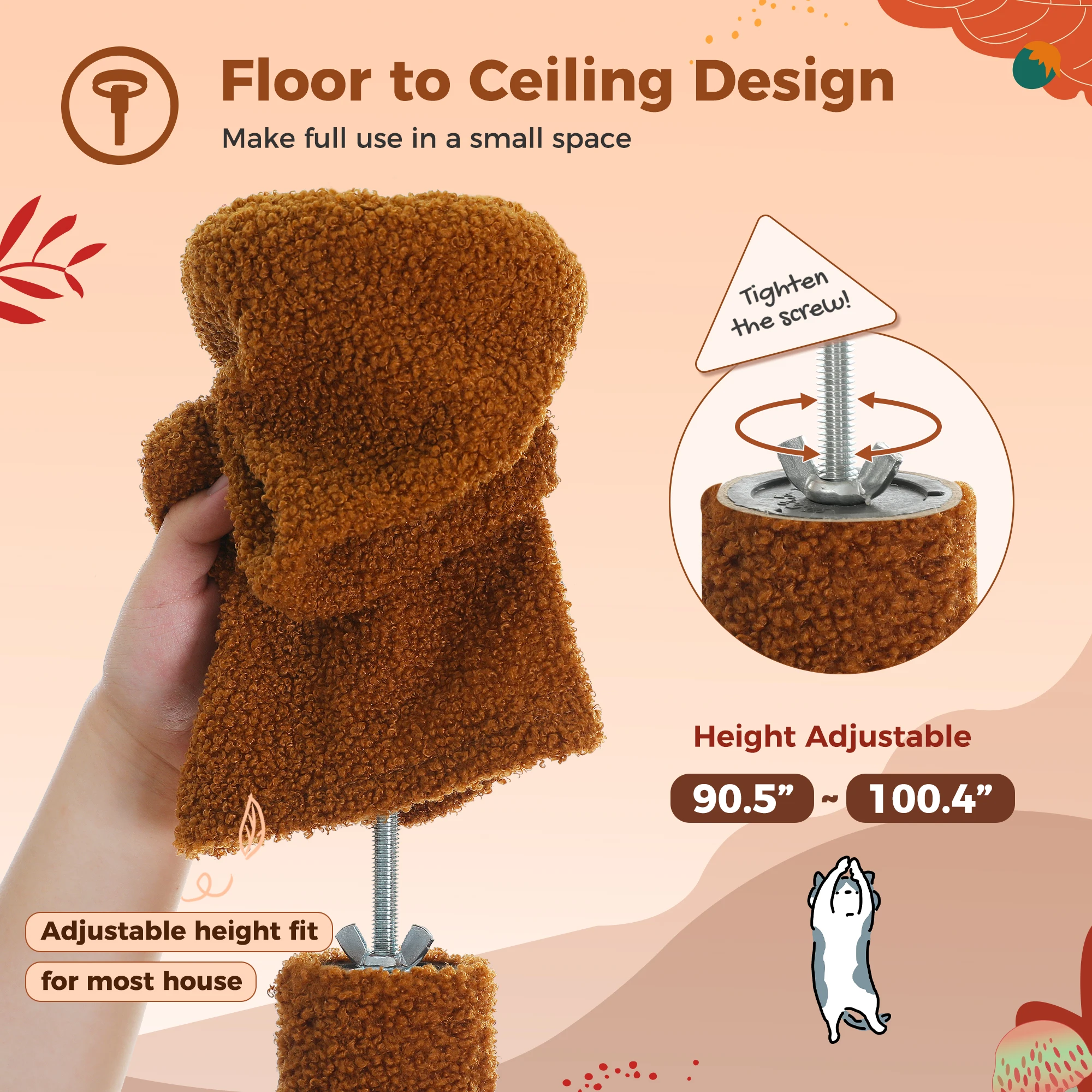 Cat Tree  Tower with Cat Condo Scratching Post - Image 4
