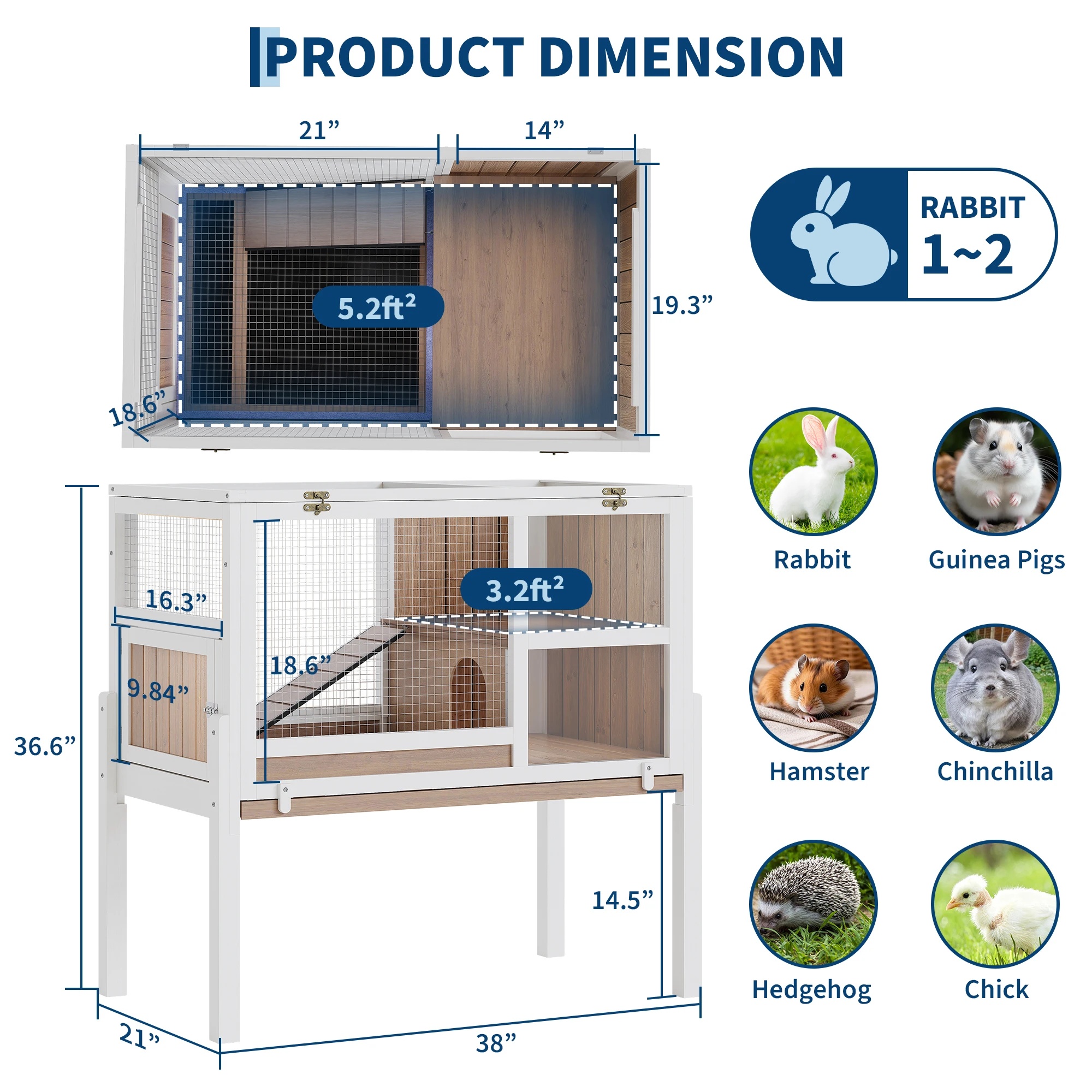 Guinea Pig Cage Bunny Hamster Habitat - Image 9