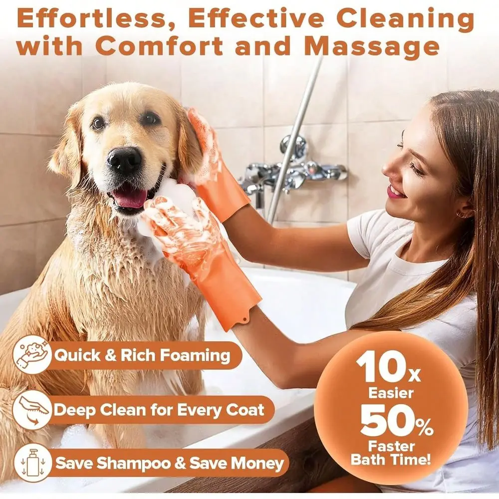 Grooming Bath Pet Grooming Gloves - Image 3