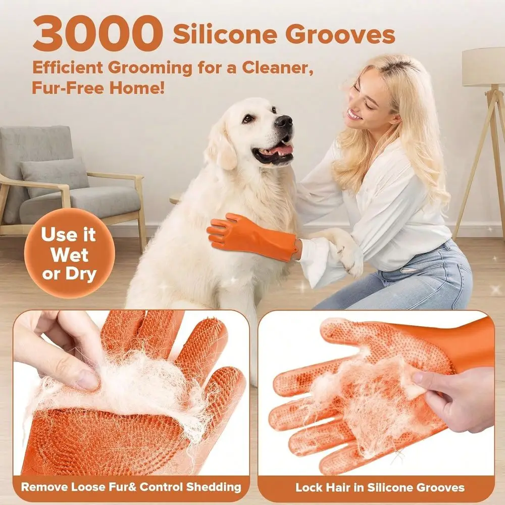 Grooming Bath Pet Grooming Gloves - Image 6