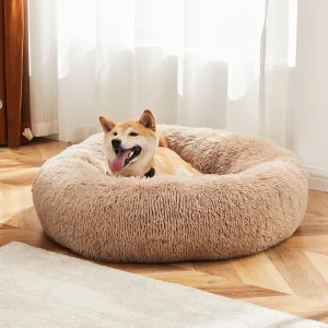Large Pet Bed Round Fluffy Plush Dog Bed