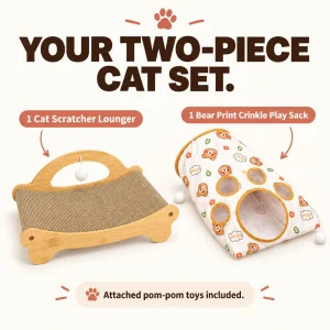 Zoe Cat Scratcher Lounger With Crinkle Tunnel - Thumbnail Image 7