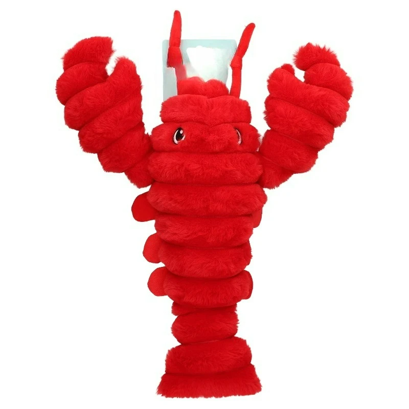 Red Lobster Plush Dog Toy with Squeaker, Chew Level 3 - Image 3