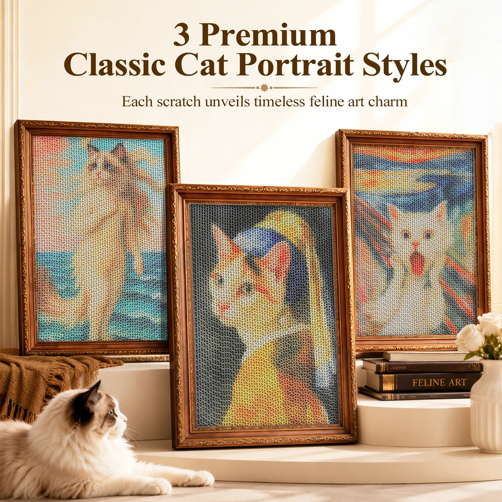 3 Cat Wall Scratcher Board - Image 2
