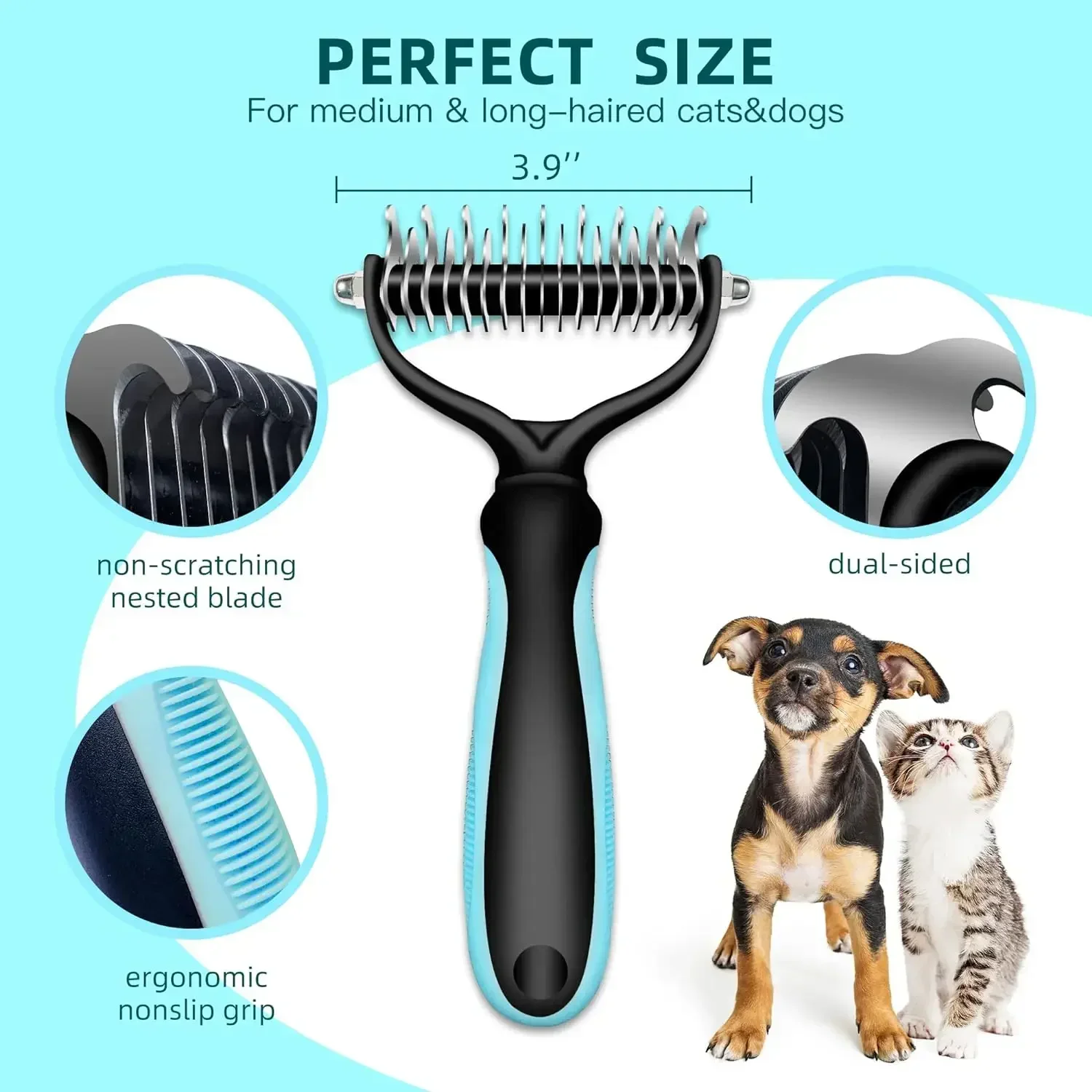 Pet Grooming Brush Hair Remover Comb - Image 4