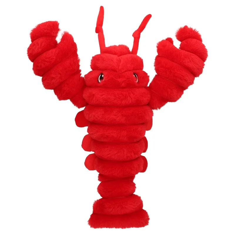 Red Lobster Plush Dog Toy with Squeaker, Chew Level 3 - Image 1