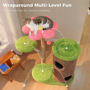Large Cat Tree Scratching Post Tower - Thumbnail Image 4