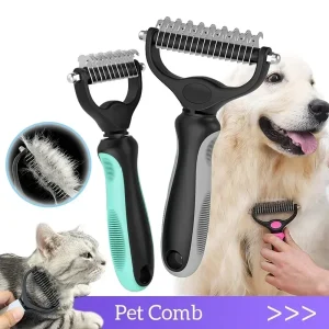 Pet Grooming Brush Hair Remover Comb - Thumbnail Image 3