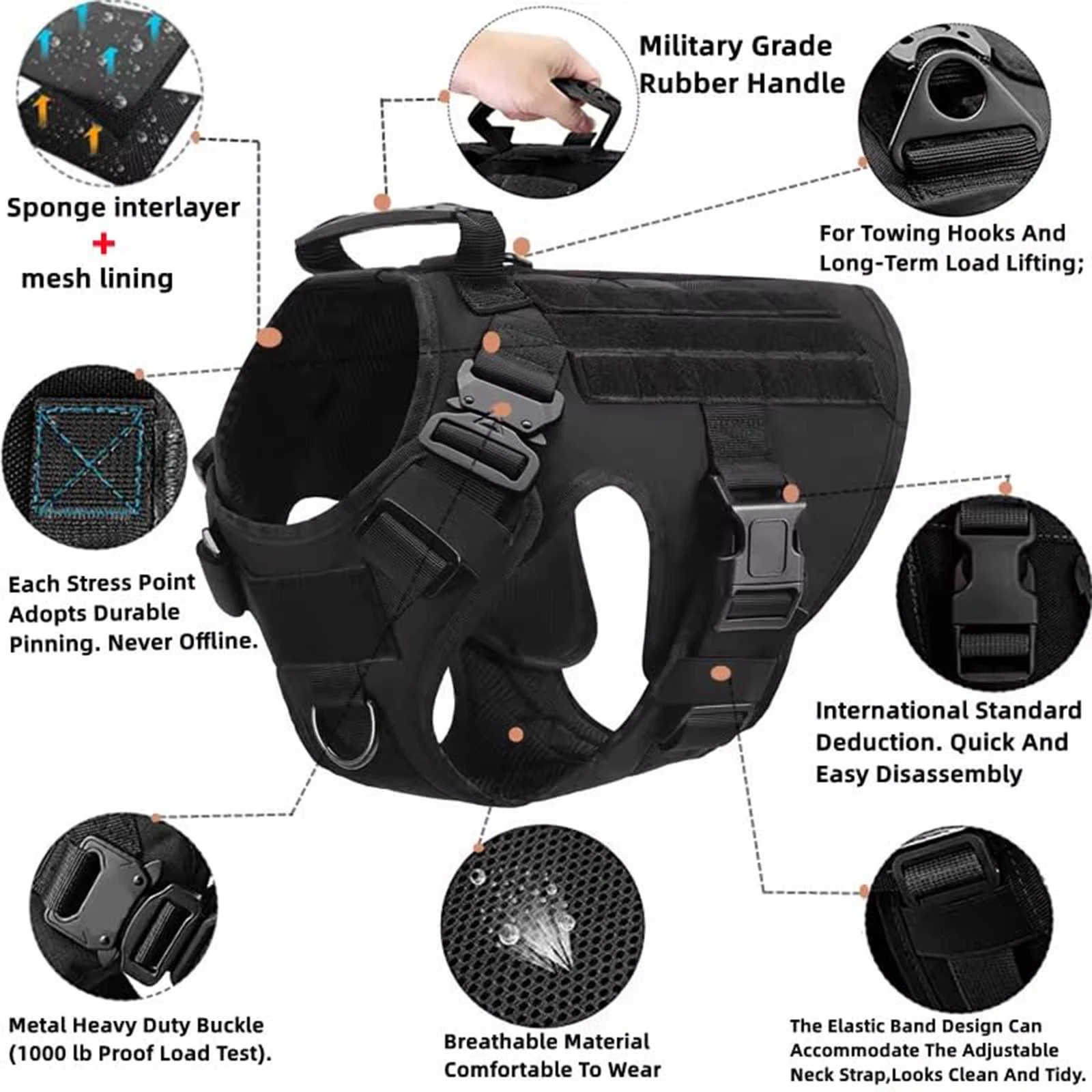 Tactical Dog Harness Collar - Image 3