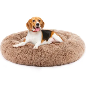 Large Pet Bed Round Fluffy Plush Dog Bed - Thumbnail Image 8
