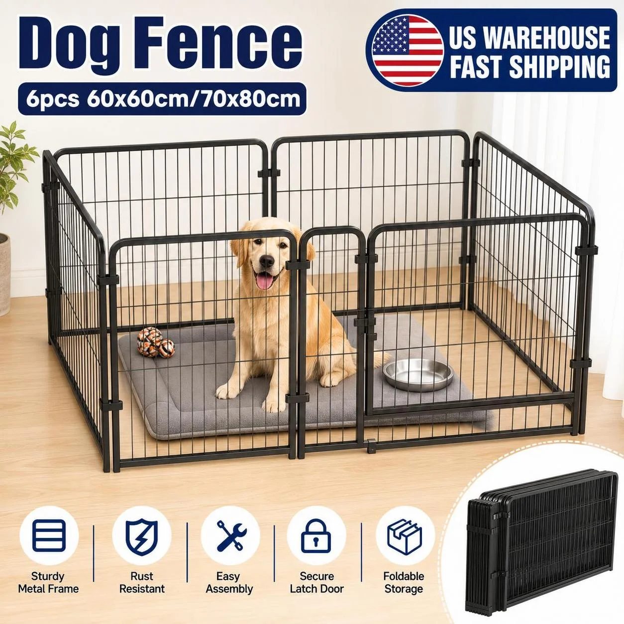 Dog Fence Playpen Puppy Exercise Kennel - Image 2
