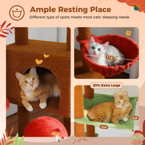 Cat Tree  Tower with Cat Condo Scratching Post - Thumbnail Image 2