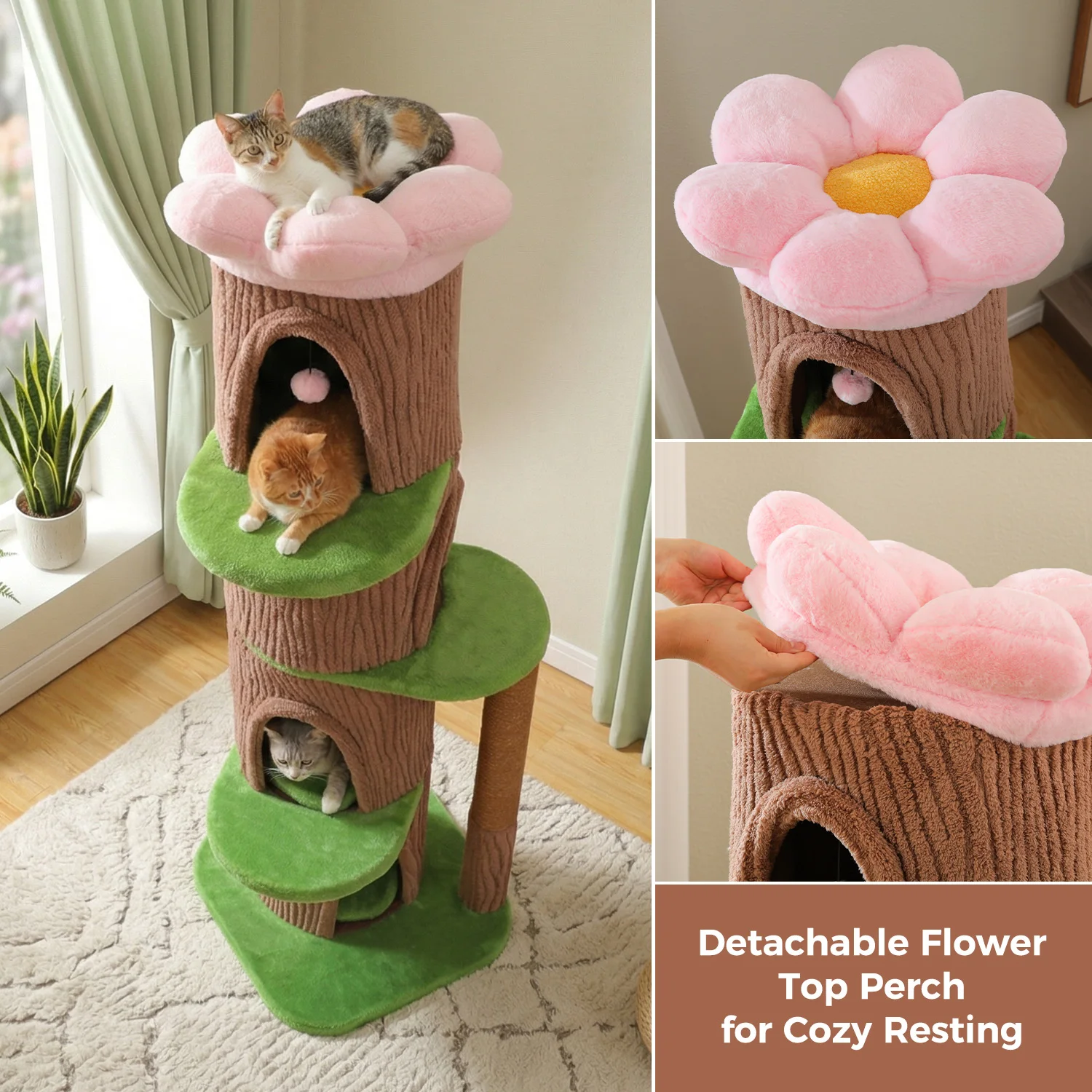 Large Cat Tree Scratching Post Tower - Image 3