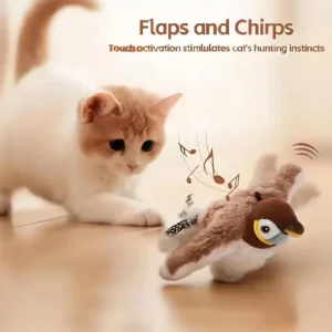 Hot Simulated Bird Cat Toy Interactive  Rechargeable Chirping Flapping Bird - Thumbnail Image 3